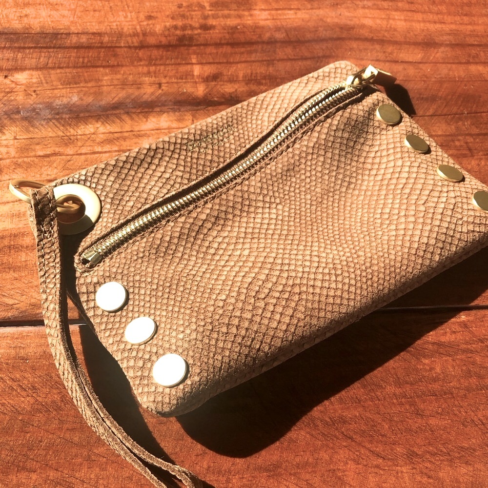 HAMMITT Nash Small - Embossed Nubuck Tan Convertible Xbody Wristlet Bag